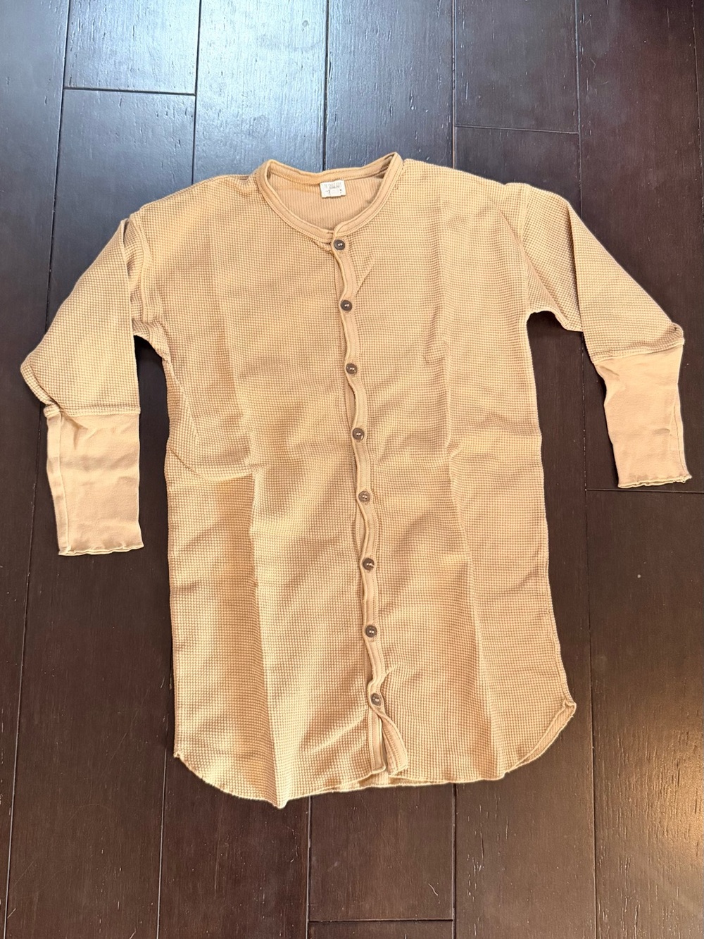 The Simple Folk Kids Waffle Button-Front Pajama dress organic cotton
